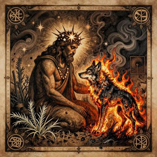 Wild Prophet with Flaming Wolf