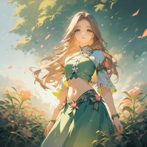 Enchanting Dawn in a Lush Garden