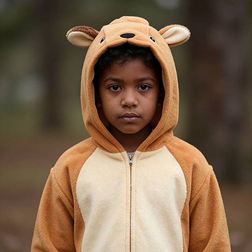 Child in Almond Joy Animal Hood Costume