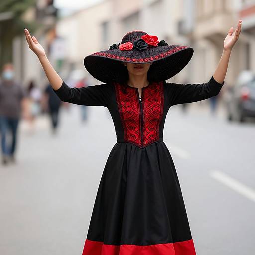 Stylish Woman in Patterned Dress