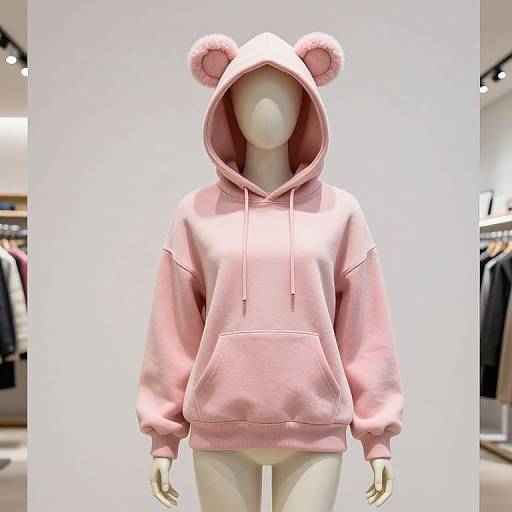 Playful Bear-Eared Hoodie Display