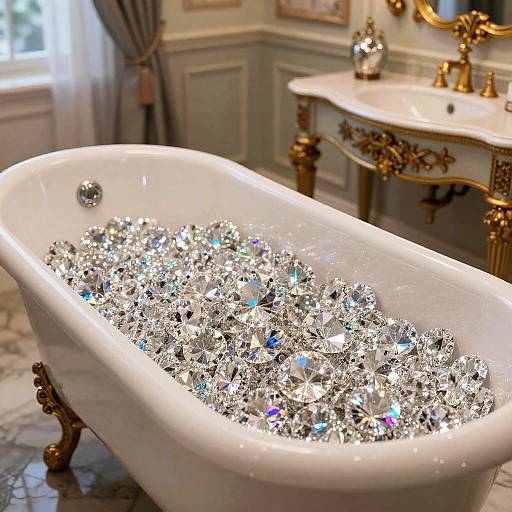 Victorian Bathroom with Diamond Bathtub