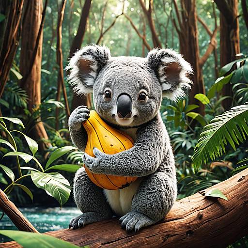 3D Pixar-Style Koala in Tropical Rainforest