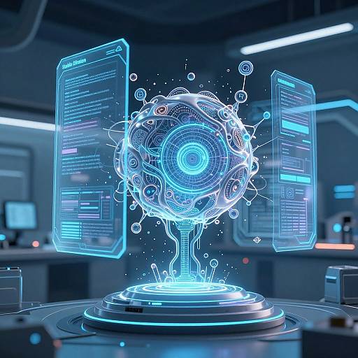 Futuristic ML Interface Cyberpunk Scene