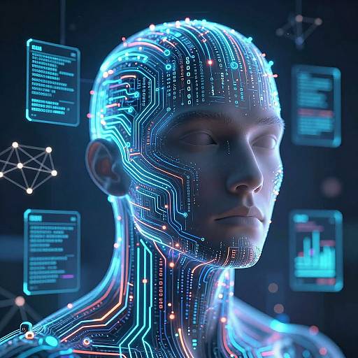 Abstract AI Human-Machine Hybrid Art