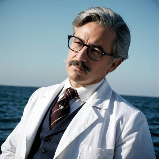 Vintage Doctor Portrait by the Sea