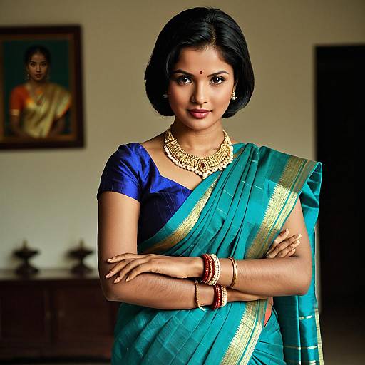 Elegant Girl in Kanjivaram Saree
