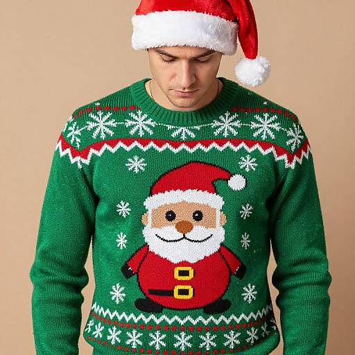 Festive Male in Christmas Sweater
