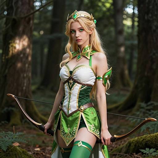 Elegant Ranger Elf in Enchanted Forest