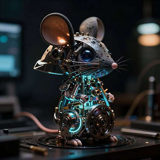Cinematic Photo of Bioluminescent MouseCraft
