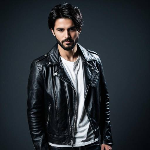 Man in Leather Jacket and White T-shirt
