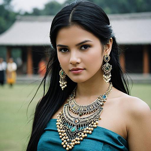 Young Woman in Modern Traditional Jewelry