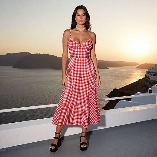 Elegant Summer Style on Santorini Cruise