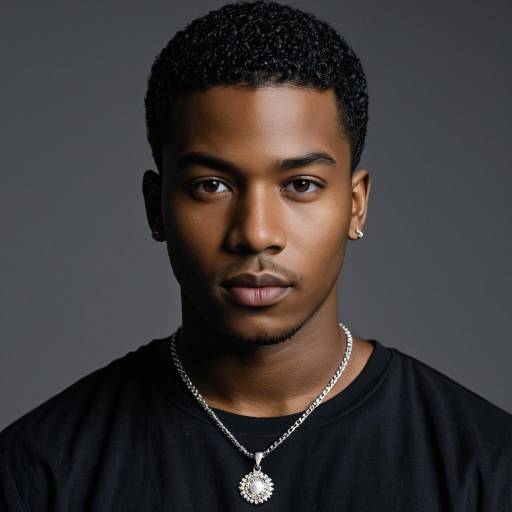 Portrait of Young Dark-Skinned Man with Jewelry