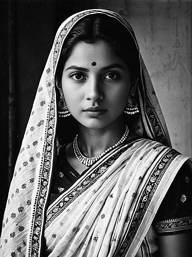 Cultural Portrait: Woman in Malmal Saree