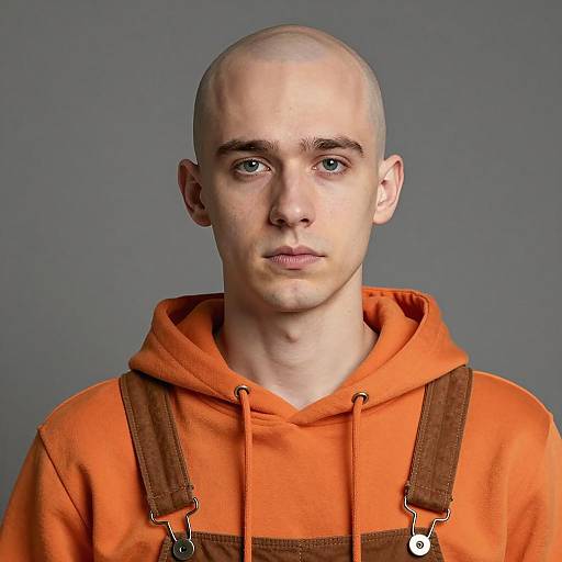 Playful Portrait of a Bald Boy