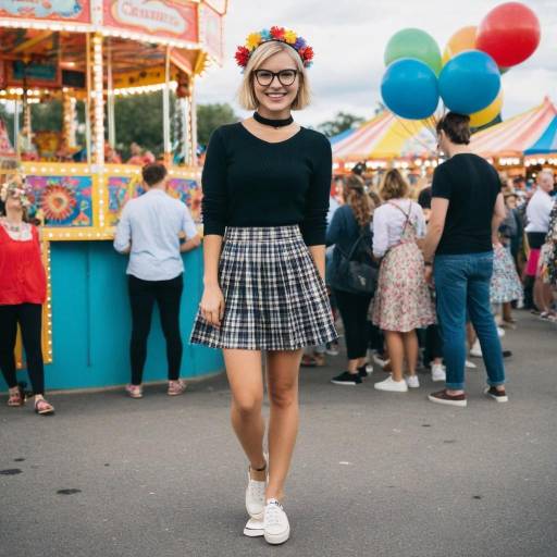 Playful Girl at a Lively Carnival