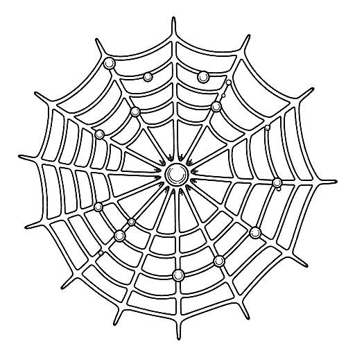 Intricate Spider Web Macro Coloring