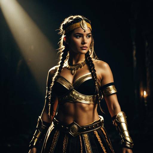 Ancient Female Warrior in Golden Armor