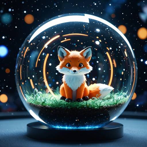 Floating Plasma Fox in a Glass Sphere Floating Plasma Fox in a Glass Sphere