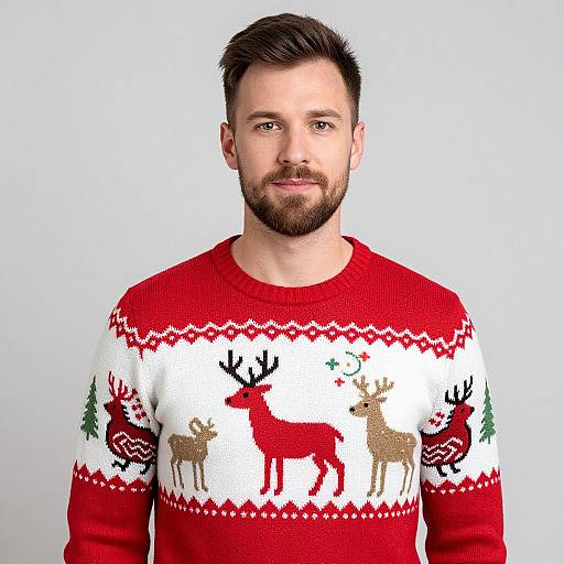 Festive Man in Christmas Sweater