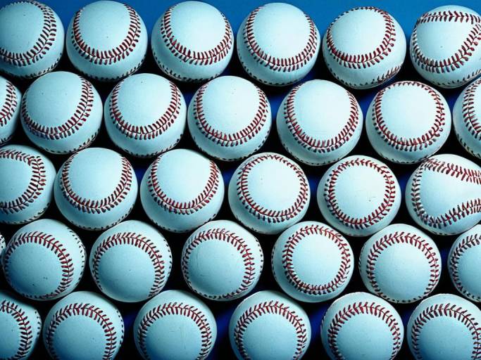 Blue Baseballs on Vibrant Background