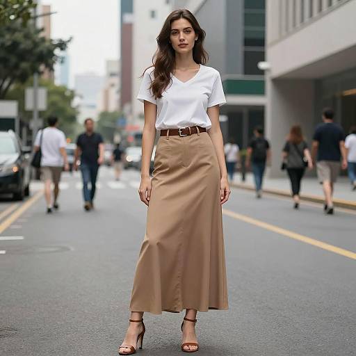 Chic Maxi Skirt Office Outfit in City