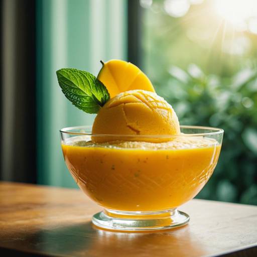 Cinematic Mango Sorbet with Mint
