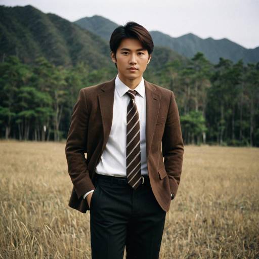 Young Asian Man in Semi-Formal Outfit Outdoors