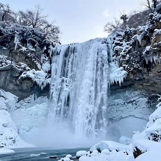 Surreal Winter Ice Waterfalls