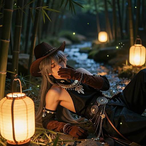 Lantern-Lit Nostalgic Aether Twilight Portrait