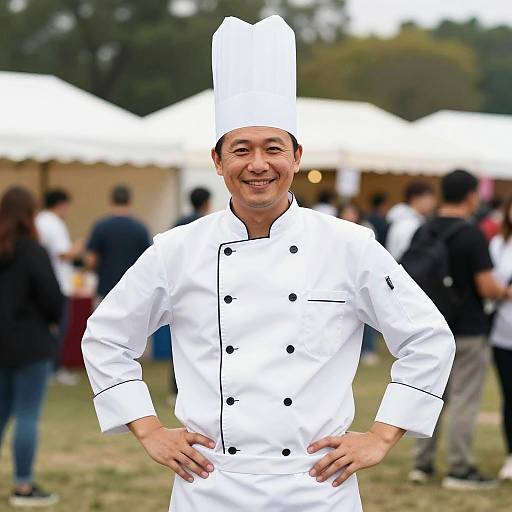 Humorous Chef Cosplay at Festival