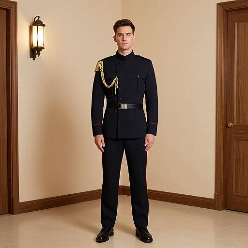 Man in Municipal Uniform Indoors