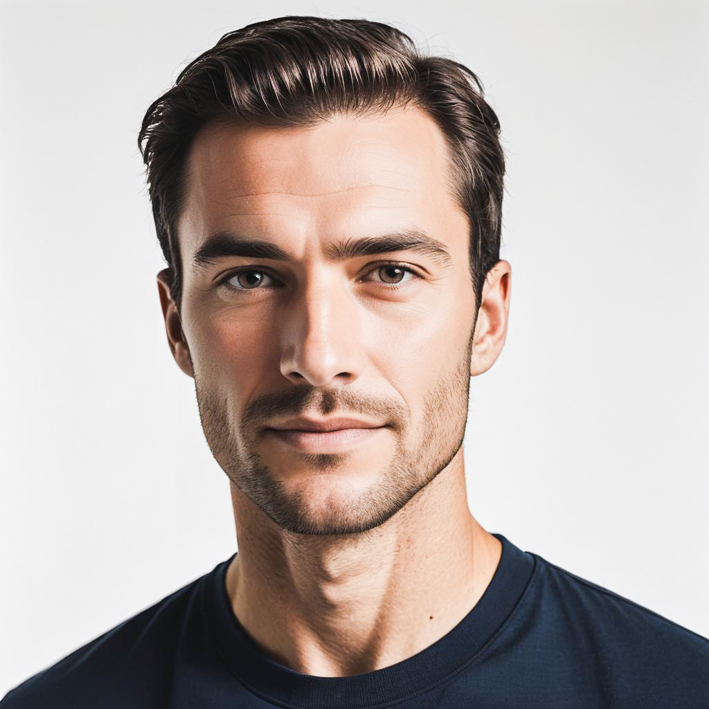 Striking Athletic Man in Studio Portrait