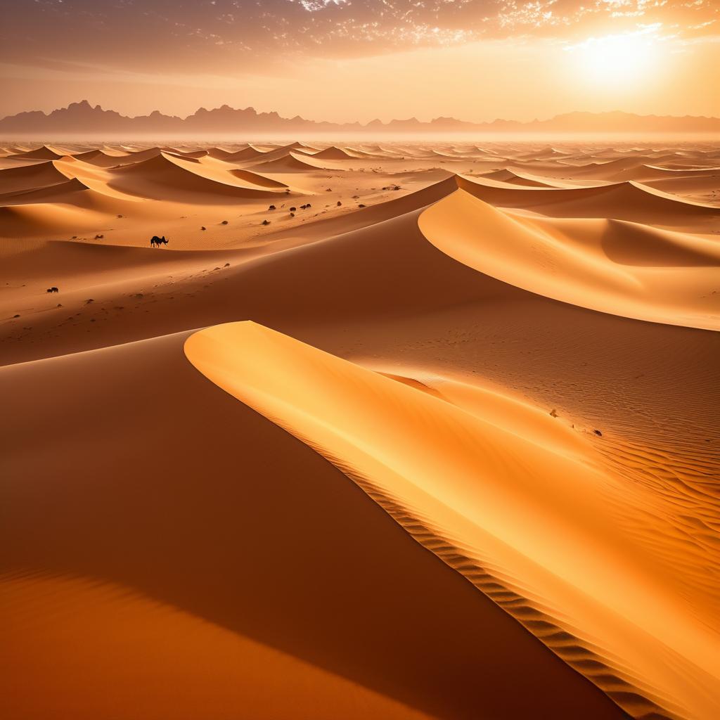 Dramatic Desert Landscape with Wildlife