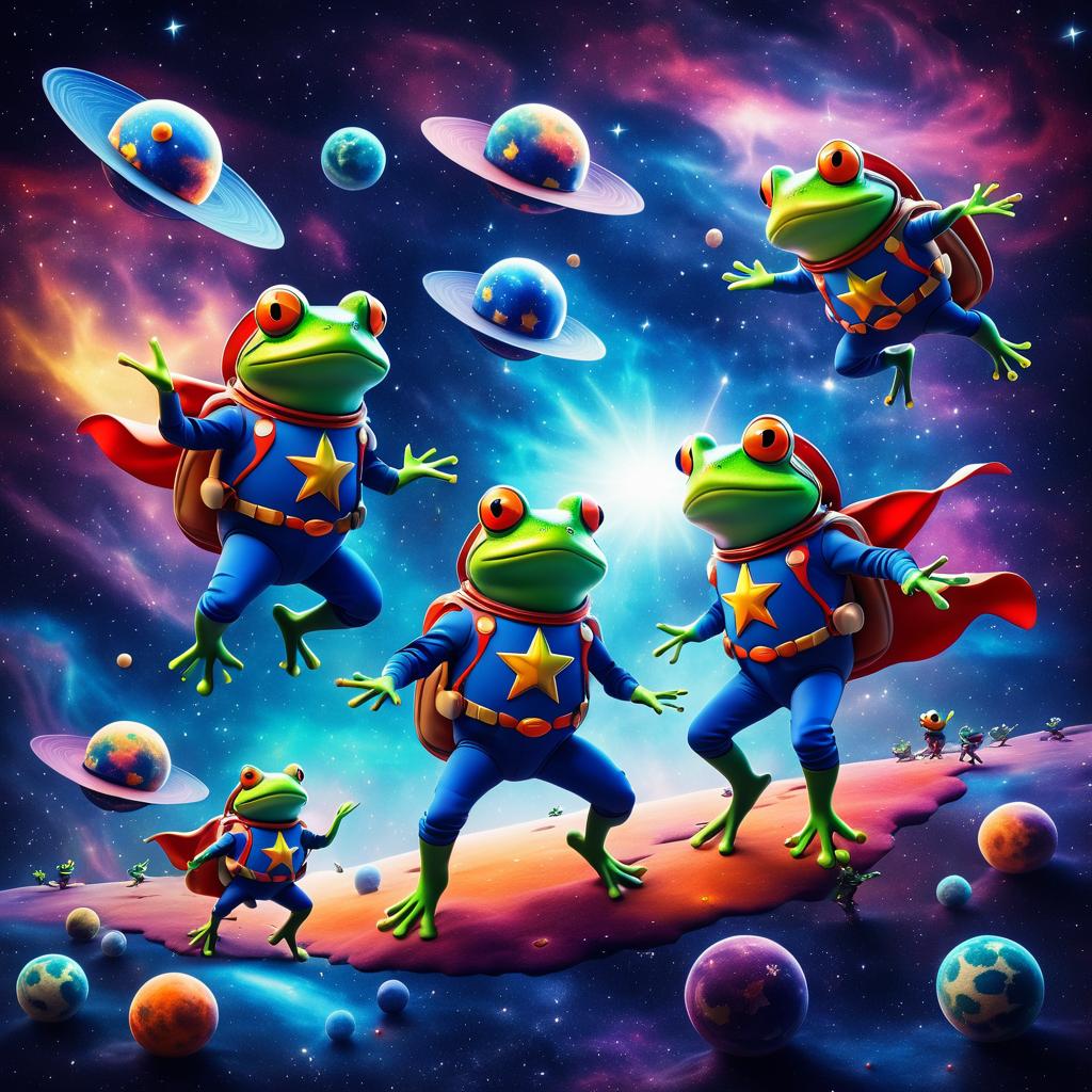 Cosmic Frogs: Superheroes in Space