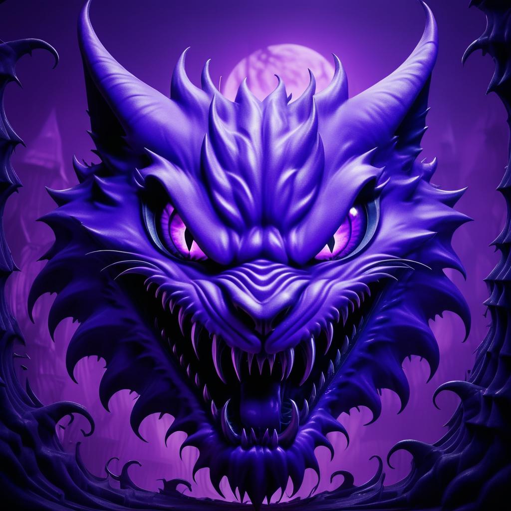 Surreal Giant Purple Feline Entity