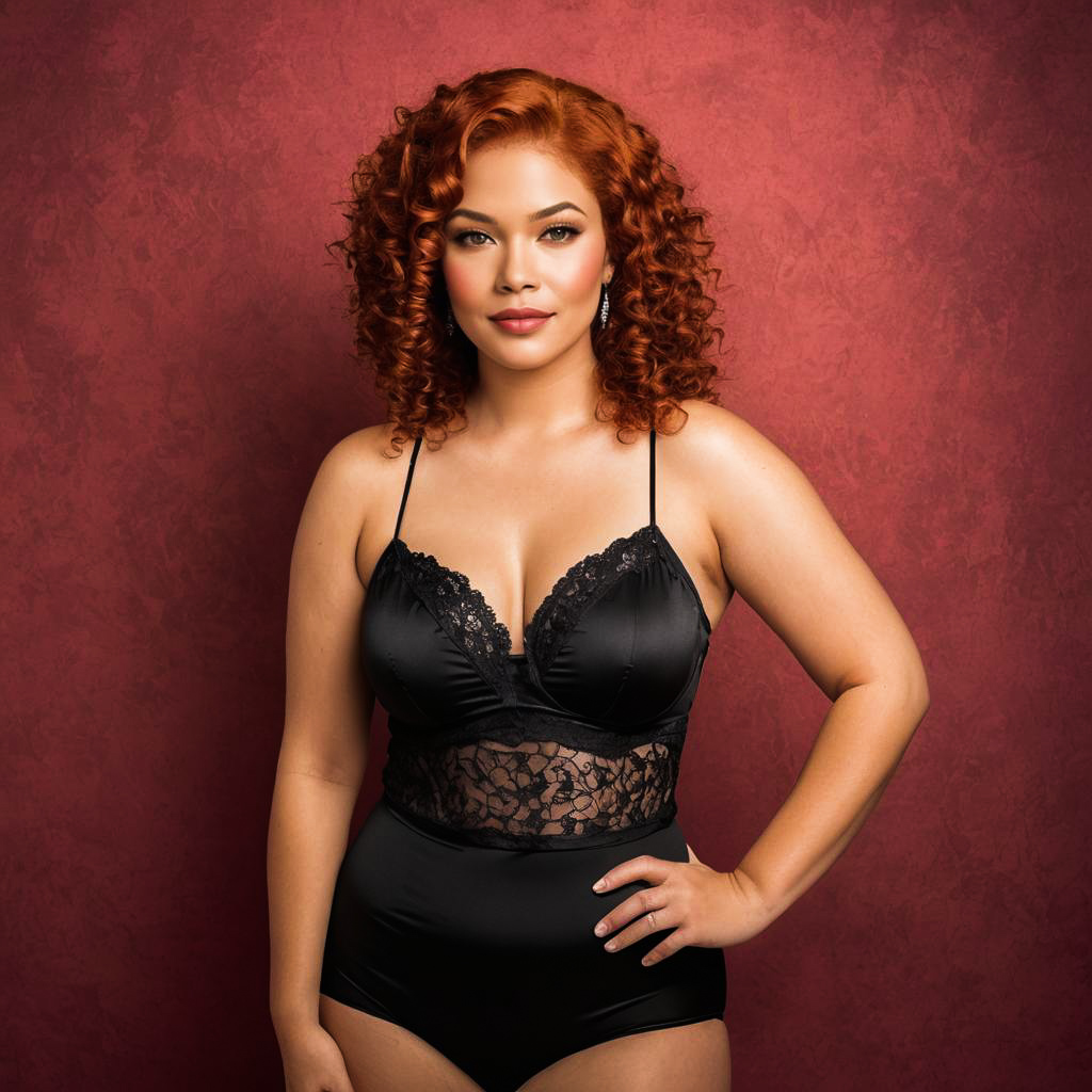 Confident Curvy Woman in Lingerie Shoot