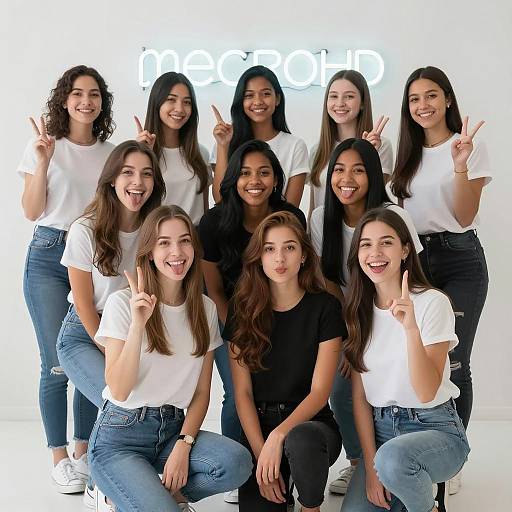 Diverse Young Women Group Photo Fun