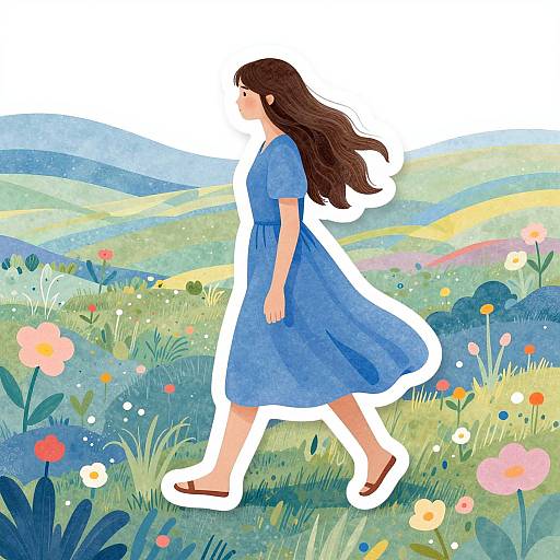 Ethereal Woman in Surreal Meadow