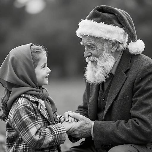 Heartwarming Bond: Elderly Man and Girl