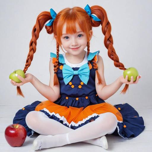 Charming Girl with Orange Twintails
