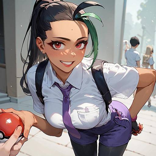 Yandere Nemona Holding Poké Ball
