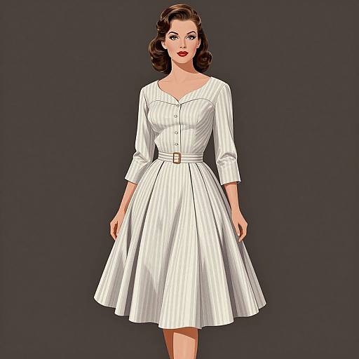 1950s Elegant Vintage Fashion Illustration