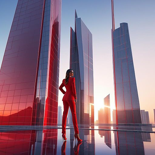 Ambitious Entrepreneur in Futuristic Setting Ambitious Entrepreneur in Futuristic Setting