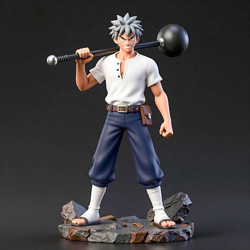 Striking Statue of a Fierce Young Man