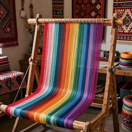 Vibrant Rainbow Yarn Weaving Workshop