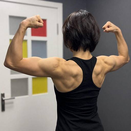 Strong Woman Flexing in Urban Setting