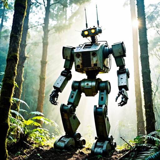 Mecha Walker in a Lush Forest