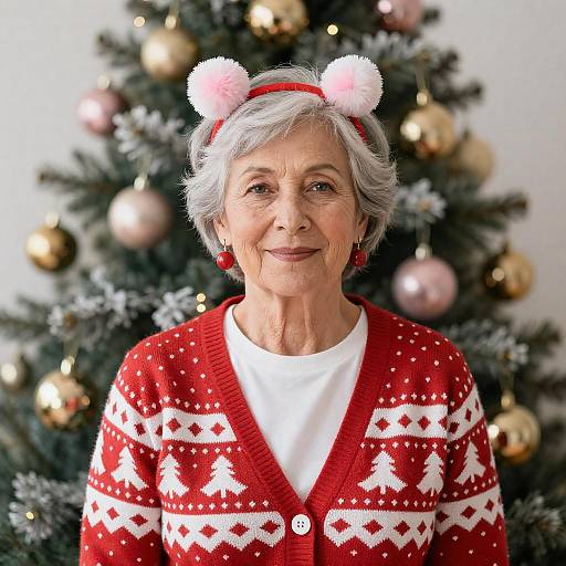 Charming Holiday Portrait of an Elderly Woman